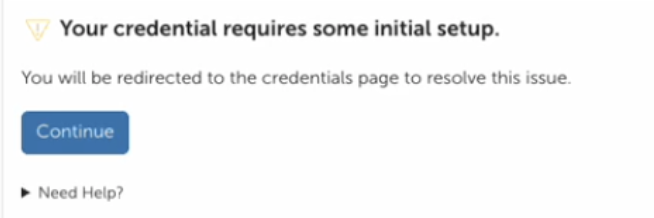 Globus warning your credentials need setup
